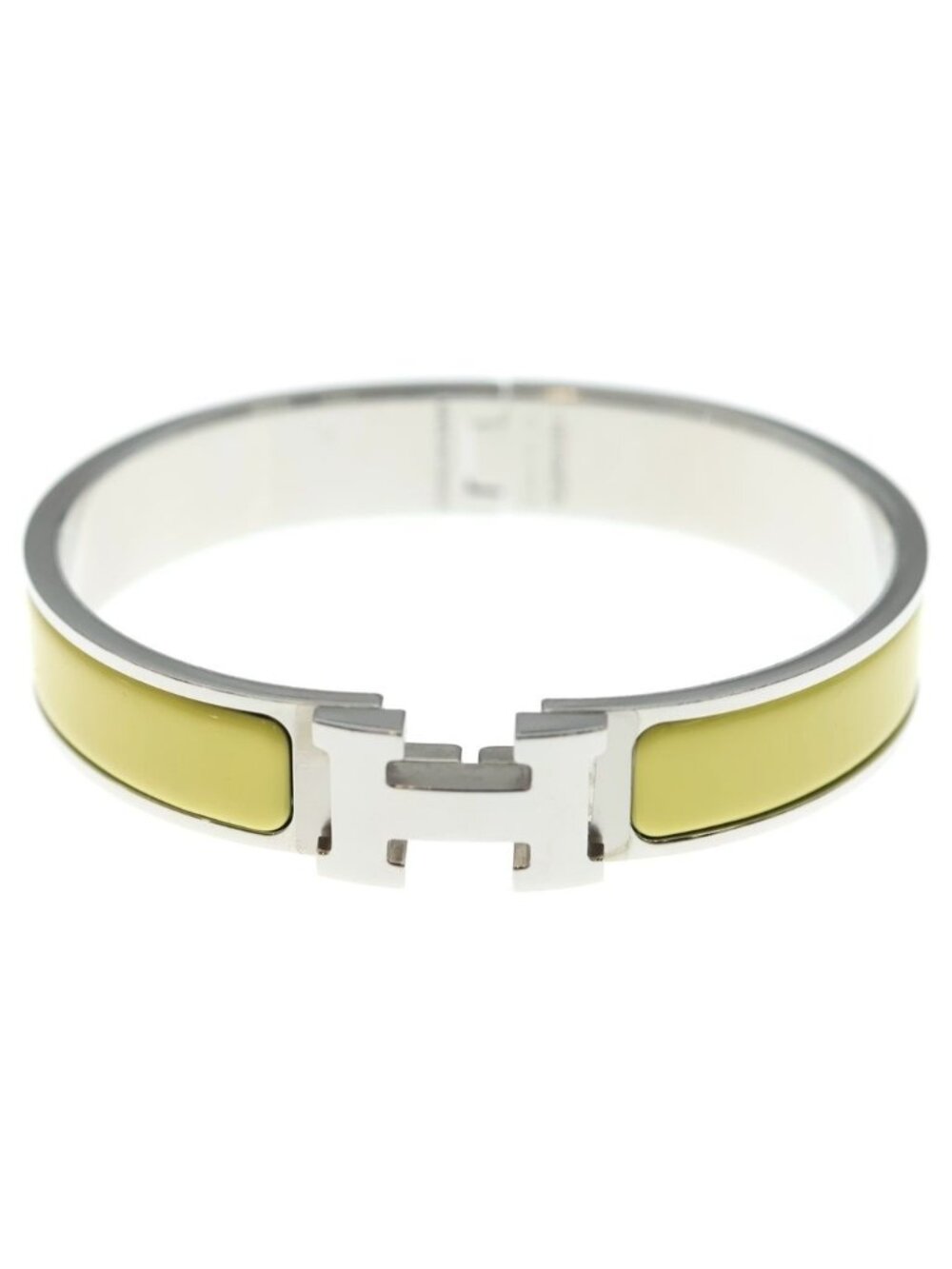 Hermes Bangle Clic Clac PM Yellow Silver Bracelet